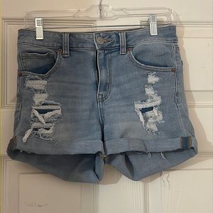 Aero ripped jean shorts